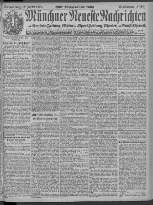 Münchner neueste Nachrichten Donnerstag 19. Januar 1905