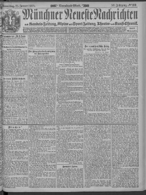 Münchner neueste Nachrichten Samstag 21. Januar 1905