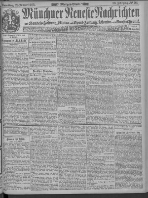 Münchner neueste Nachrichten Samstag 21. Januar 1905