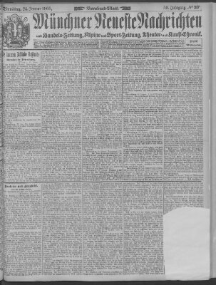 Münchner neueste Nachrichten Dienstag 24. Januar 1905