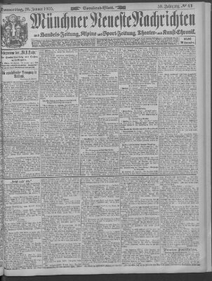 Münchner neueste Nachrichten Donnerstag 26. Januar 1905