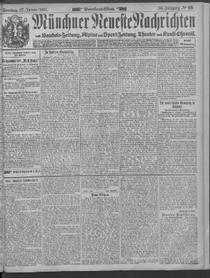 Münchner neueste Nachrichten Freitag 27. Januar 1905