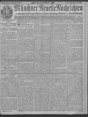 Münchner neueste Nachrichten Samstag 28. Januar 1905