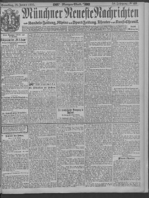 Münchner neueste Nachrichten Samstag 28. Januar 1905