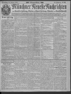 Münchner neueste Nachrichten Dienstag 31. Januar 1905