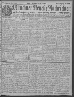 Münchner neueste Nachrichten Samstag 4. Mai 1907