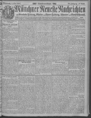 Münchner neueste Nachrichten Mittwoch 8. Mai 1907