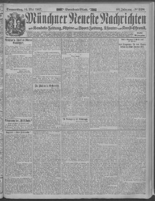 Münchner neueste Nachrichten Donnerstag 16. Mai 1907