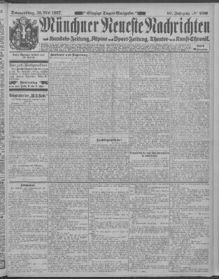 Münchner neueste Nachrichten Donnerstag 30. Mai 1907