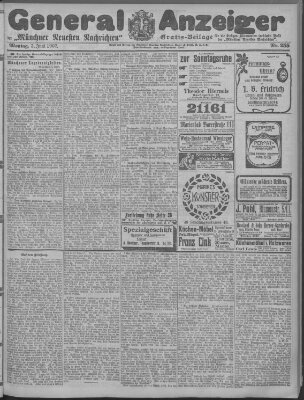 Münchner neueste Nachrichten Montag 3. Juni 1907