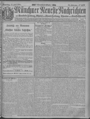 Münchner neueste Nachrichten Samstag 15. Juni 1907