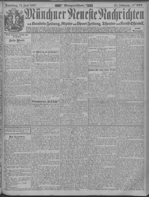 Münchner neueste Nachrichten Samstag 15. Juni 1907