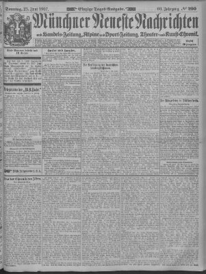 Münchner neueste Nachrichten Sonntag 23. Juni 1907