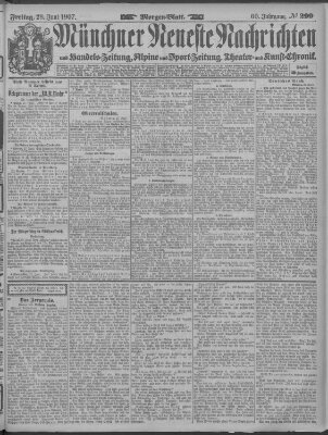 Münchner neueste Nachrichten Freitag 28. Juni 1907