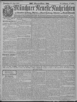 Münchner neueste Nachrichten Samstag 29. Juni 1907