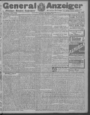 Münchner neueste Nachrichten Montag 1. Juli 1907