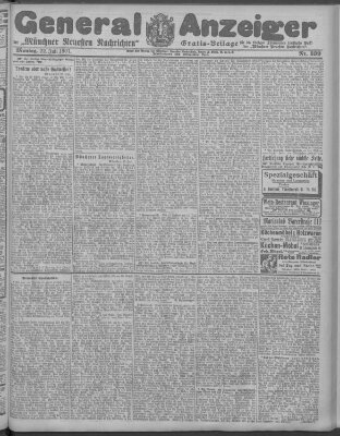 Münchner neueste Nachrichten Montag 22. Juli 1907