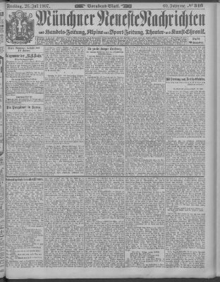 Münchner neueste Nachrichten Freitag 26. Juli 1907