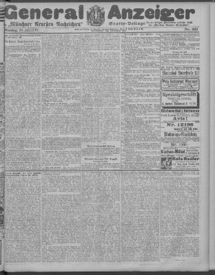 Münchner neueste Nachrichten Montag 29. Juli 1907