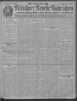 Münchner neueste Nachrichten Freitag 8. Mai 1908