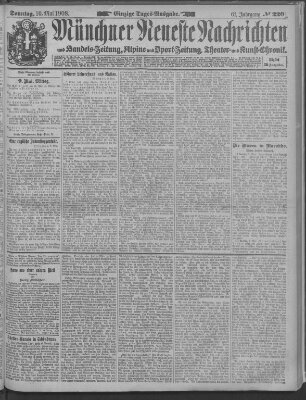 Münchner neueste Nachrichten Sonntag 10. Mai 1908