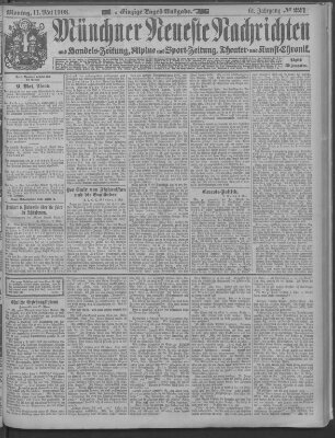 Münchner neueste Nachrichten Montag 11. Mai 1908