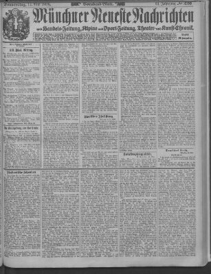 Münchner neueste Nachrichten Donnerstag 14. Mai 1908