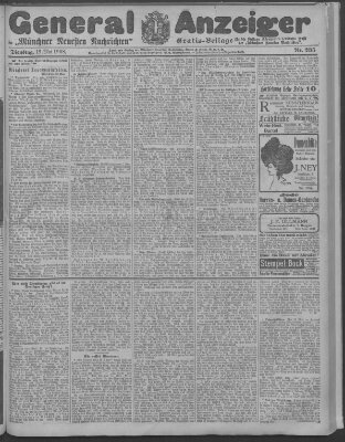 Münchner neueste Nachrichten Dienstag 19. Mai 1908