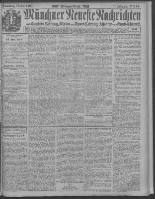 Münchner neueste Nachrichten Samstag 23. Mai 1908