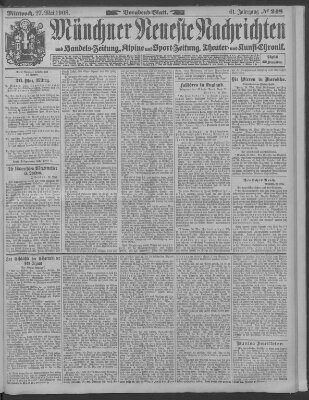 Münchner neueste Nachrichten Mittwoch 27. Mai 1908