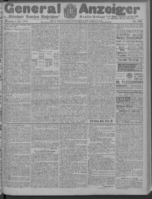 Münchner neueste Nachrichten Montag 8. Juni 1908