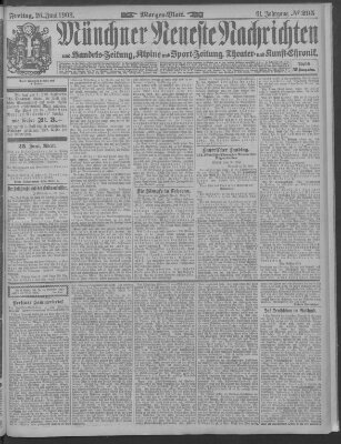 Münchner neueste Nachrichten Freitag 26. Juni 1908