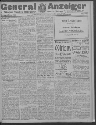 Münchner neueste Nachrichten Freitag 26. Juni 1908