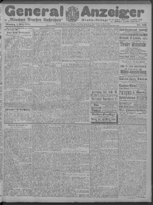 Münchner neueste Nachrichten Montag 2. März 1908