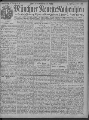 Münchner neueste Nachrichten Mittwoch 4. März 1908