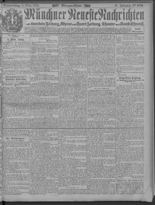 Münchner neueste Nachrichten Donnerstag 5. März 1908