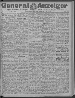 Münchner neueste Nachrichten Donnerstag 12. März 1908