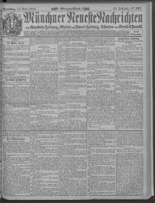 Münchner neueste Nachrichten Samstag 14. März 1908