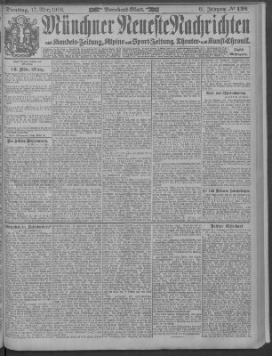 Münchner neueste Nachrichten Dienstag 17. März 1908