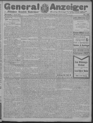 Münchner neueste Nachrichten Mittwoch 1. April 1908