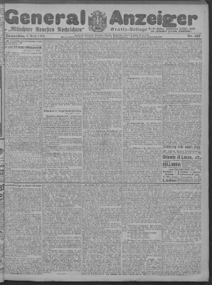 Münchner neueste Nachrichten Donnerstag 2. April 1908