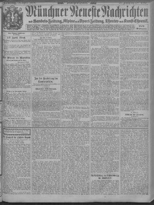 Münchner neueste Nachrichten Samstag 18. April 1908