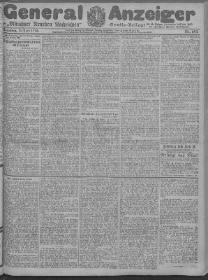 Münchner neueste Nachrichten Samstag 18. April 1908