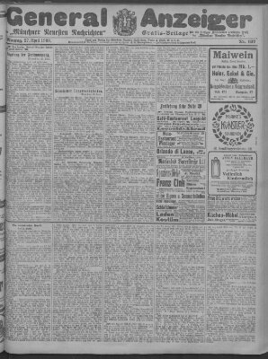 Münchner neueste Nachrichten Montag 27. April 1908