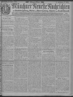 Münchner neueste Nachrichten Mittwoch 29. April 1908