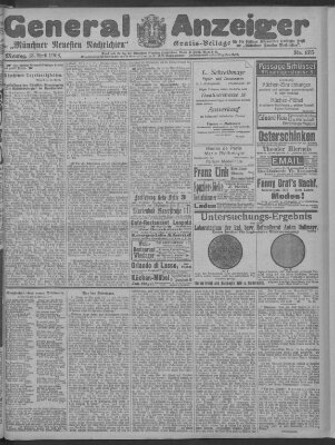 Münchner neueste Nachrichten Montag 13. April 1908