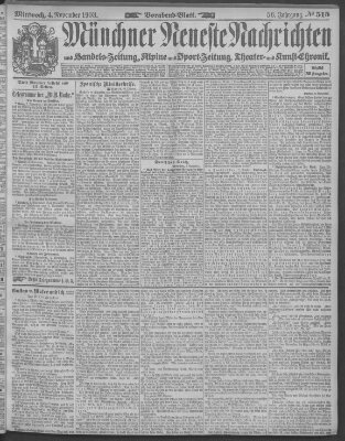 Münchner neueste Nachrichten Mittwoch 4. November 1903