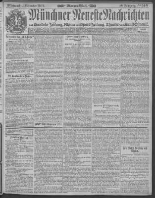 Münchner neueste Nachrichten Mittwoch 4. November 1903