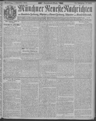 Münchner neueste Nachrichten Samstag 7. November 1903