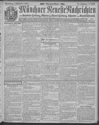 Münchner neueste Nachrichten Samstag 7. November 1903